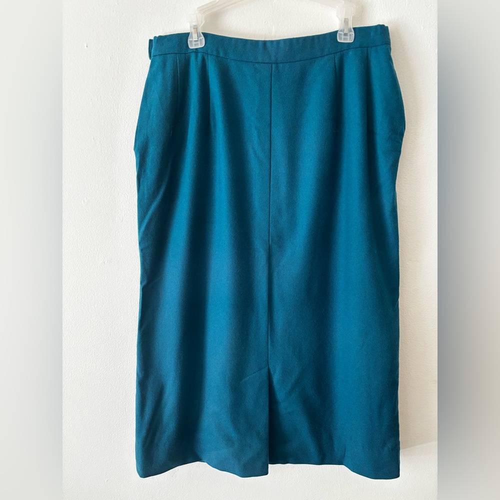 Pendleton Teal Vintage Wool Tailored Pencil Skirt size 10 - Picture 2 of 10